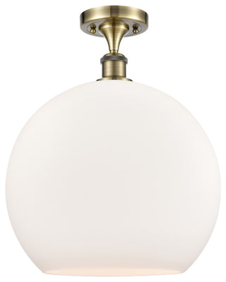 Innovations 516-1C-AB-G121-14 1 Light Semi-Flush Mount, Antique Brass