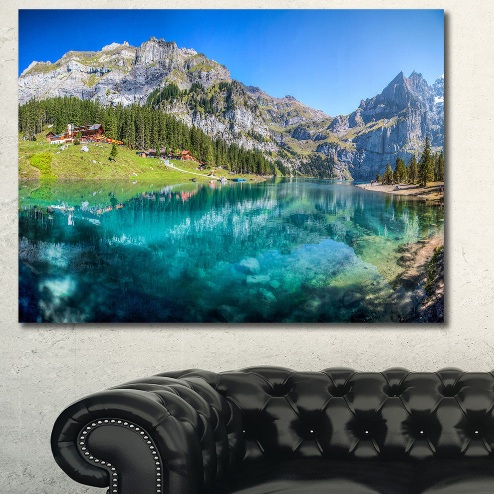 Lake Oeschinen Switzerland, Large landscape Canvas Art Print, 60x40