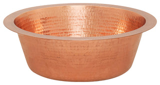 Premier Copper Products BR14PC2 14" Round Hammered Copper Bar Sink