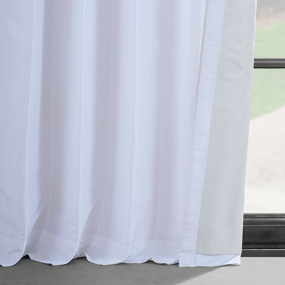 Ice Vintage Textured FauxDupioni Silk Curtain Single Panel, 50"x84"