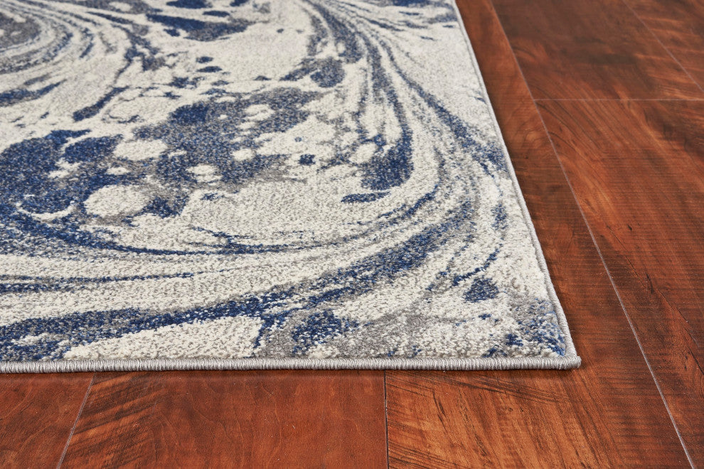 Watercolor Marble Plush Area Rug, Gray, 3'3"x4'11"