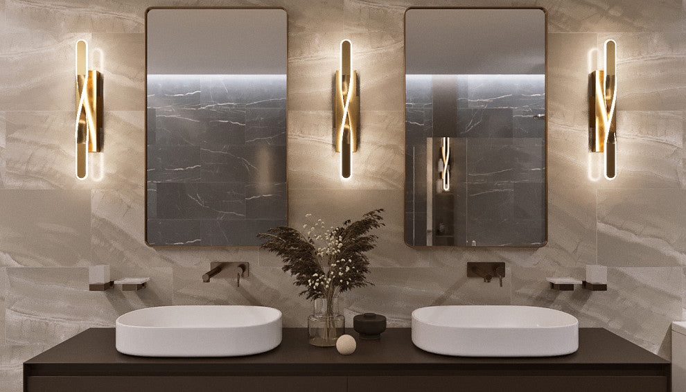 Twist 36" LED Vanity, Satin Brass