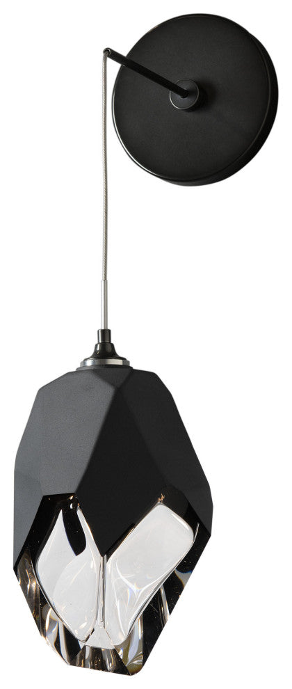 Chrysalis Large Low Voltage Sconce Ink Finish, Black Crystal
