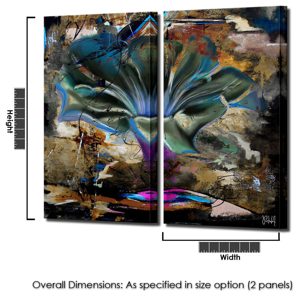 Painted Petals LVIII 2-Piece Canvas Art Set, 40"x20"