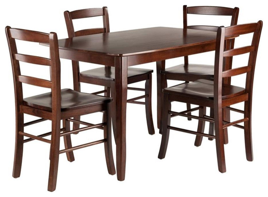 Inglewood 5-Piece Set Set Dining Table, 4 Ladderback Chairs