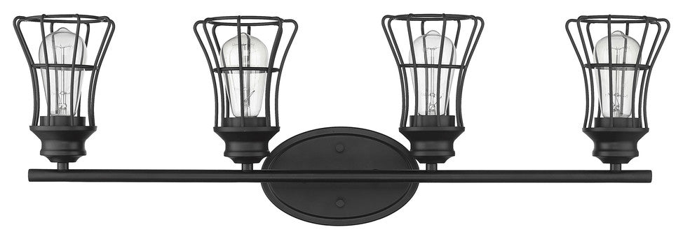 Piers 4-Light Matte Black Vanity