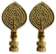 Royal Designs Birch Leaf Finial, Polished Brass, Set of 2