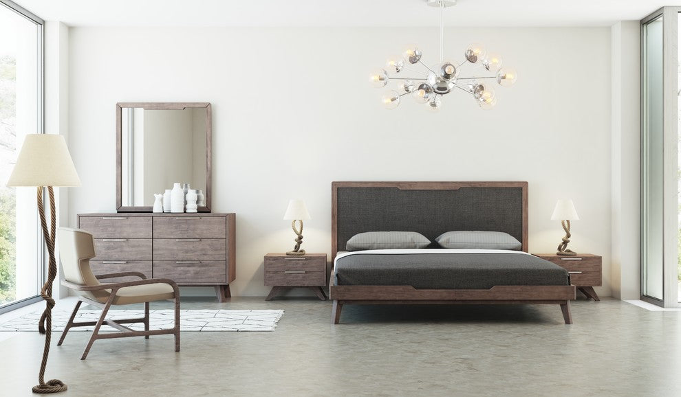 Nova Domus Soria Gray and Walnut Bed, California King