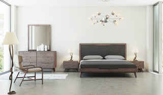 Nova Domus Soria Gray and Walnut Bed, California King