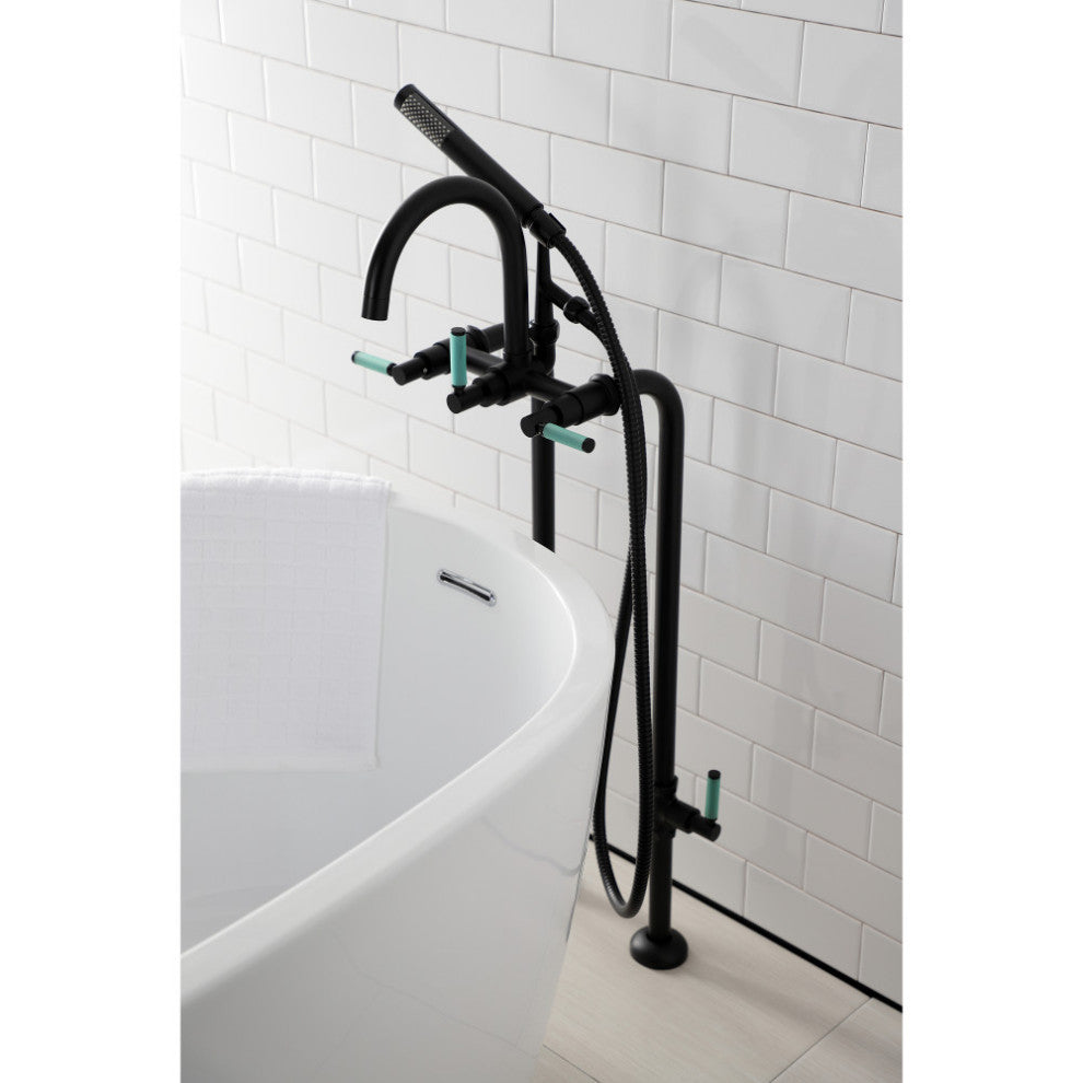 CCK8100DKL Freestanding Tub Faucet With Supply Line, Stop Valve, Matte Black