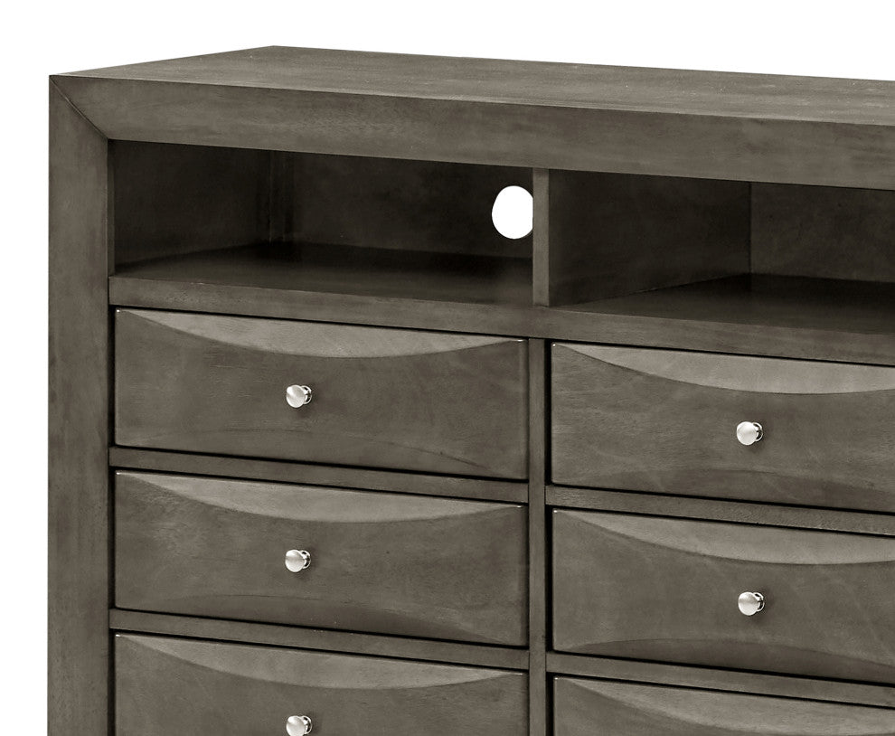 Marilla Gray 6 Drawer Chest of Drawers, 47"x17"x37"