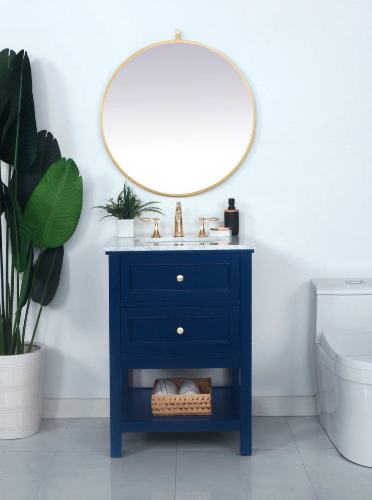 Matilda Single Bathroom Vanity, Blue, 24"