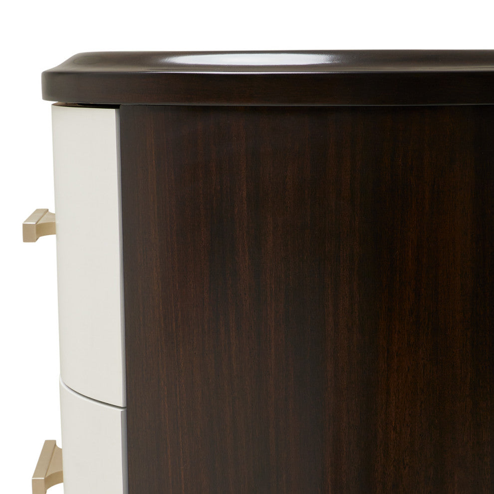 Paris Chic Nightstand - Porcelain/Espresso