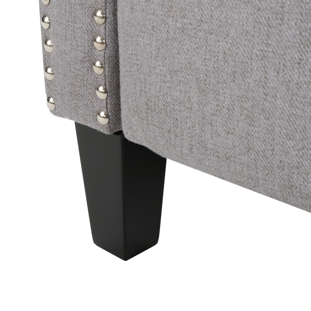 GDF Studio Izaak Tufted Back Fabric Recliner Chair, Light Gray
