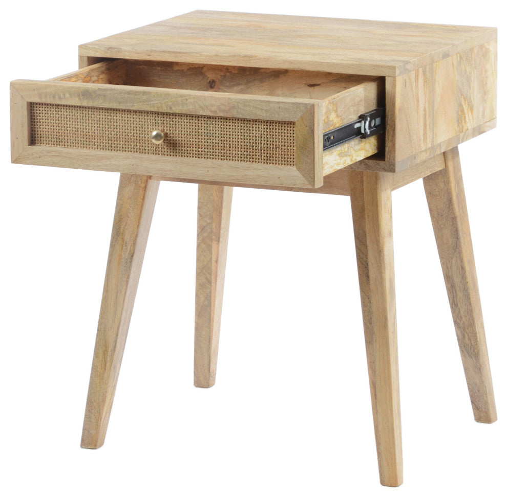 Scandinavian Reed Side Table Natural - Natural