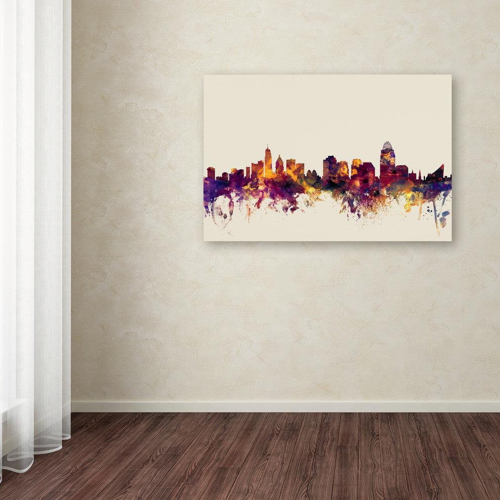 'Cincinnati, Ohio Skyline' Canvas Art by Michael Tompsett