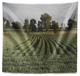 Wisconsin Soybean Field Rows Landscape Wall Tapestry, 39"x32"