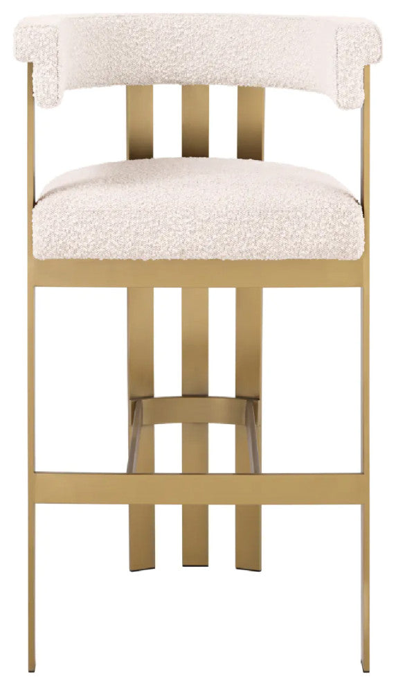 Modern Curved Bar Stool, Eichholtz Clubhouse, White