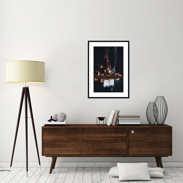 "Upside And Down Again (with Coffee)" Framed Print by Dina Belenko, 28"x38"