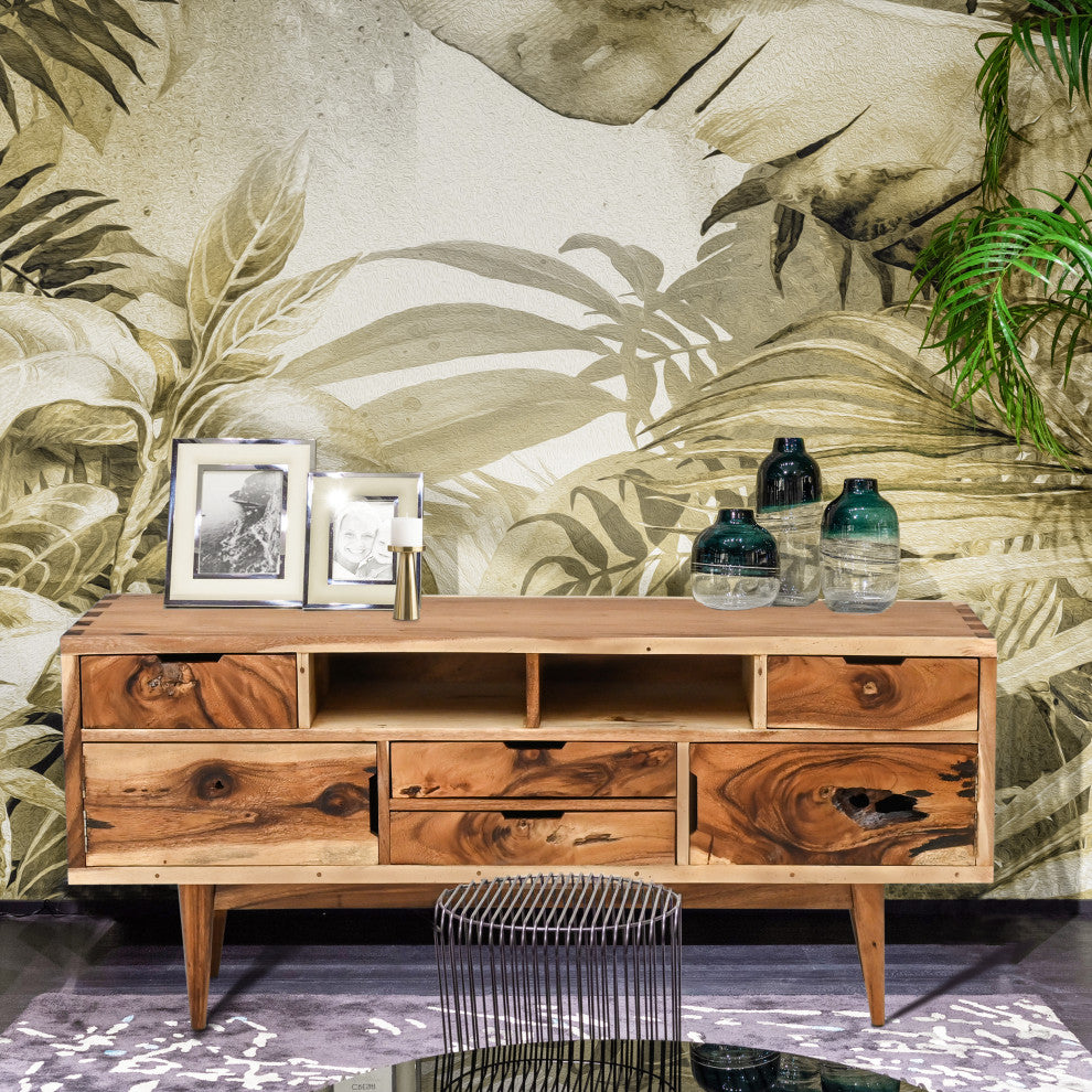 Madrid Live Edge Suar Wood Media Center/Buffet With cabinet 2 Doors/4 Drawers