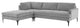 Serena Gray Velvet Left Arm Facing Chaise Sectional With Black Legs