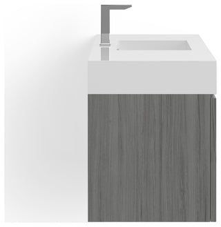 Boutique Bath Vanity, Vulcan Ash Gray, 48", Single Sink, Wall Mount