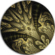 Symmetrical Yellow Long Petal Flower, Floral Disc Metal Wall Art, 36"
