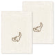 Linum Home Turkish Cotton April 2-Piece Embellished Washcloth Set, Cream