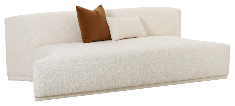 Fickle Cream Boucle Modular Armless Loveseat