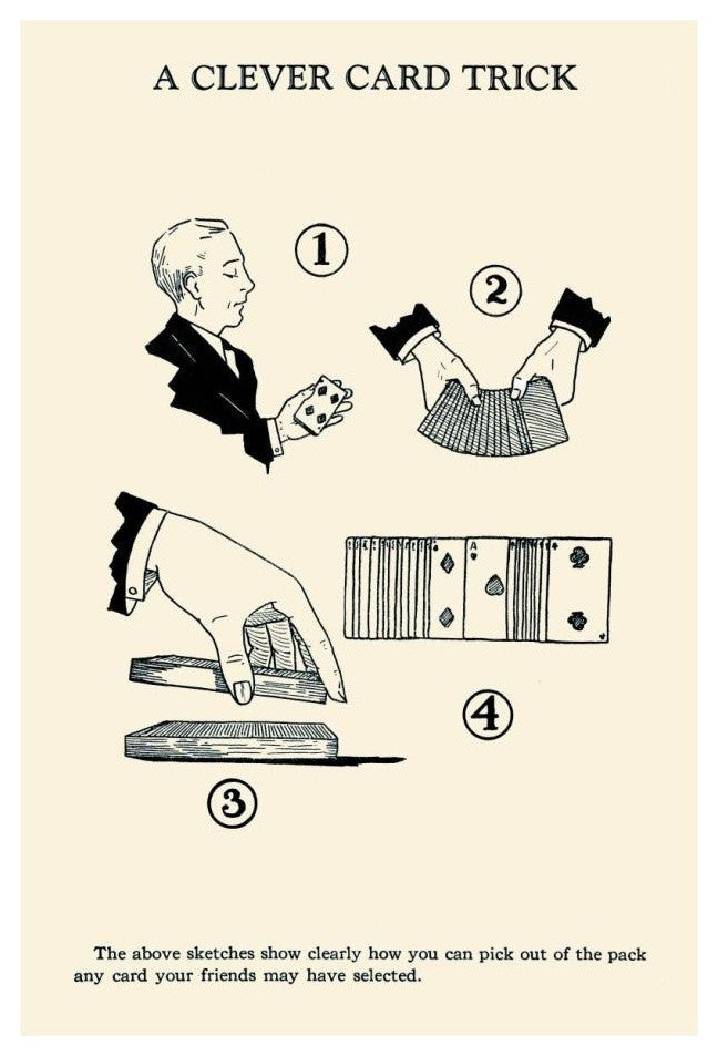 "A Clever Card Trick" Digital Paper Print by Retromagic, 17"x24"