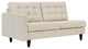 Modern Beige Empress Left-Facing Upholstered Fabric Loveseat