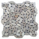 12"x12" Rocha Slim Cut Pebble Mosaic Tile, Tan