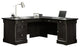 Traditional Desk, Single Door Cabinet & Drawers With Framed Accents, Wind Oak
