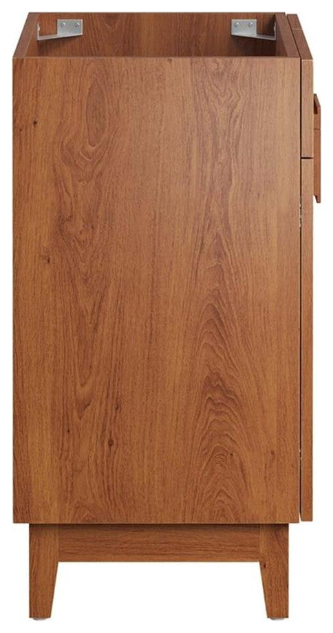 Modway Miles 24" Wood Bathroom Vanity Cabinet with Tapered Legs in Walnut