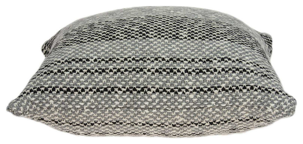 HomeRoots Square Gray Regatta Stripe Accent Pillow Cover