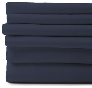 1800 Count 6-Piece Egyptian Cotton Deep Pocket Sheets, Navy, Queen