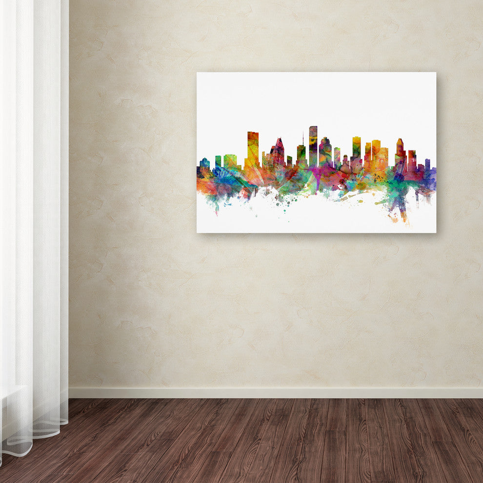 "Houston, Texas Skyline" Canvas Art by Michael Tompsett