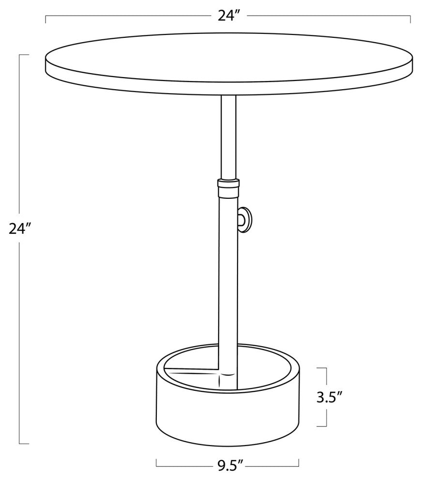 Myles Accent Table Large, Natural Brass