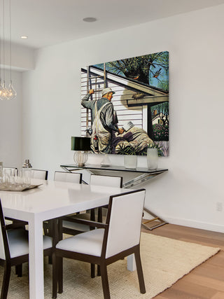 "House Painter and Bird's Nest" Print on Canvas by Stevan Dohanos