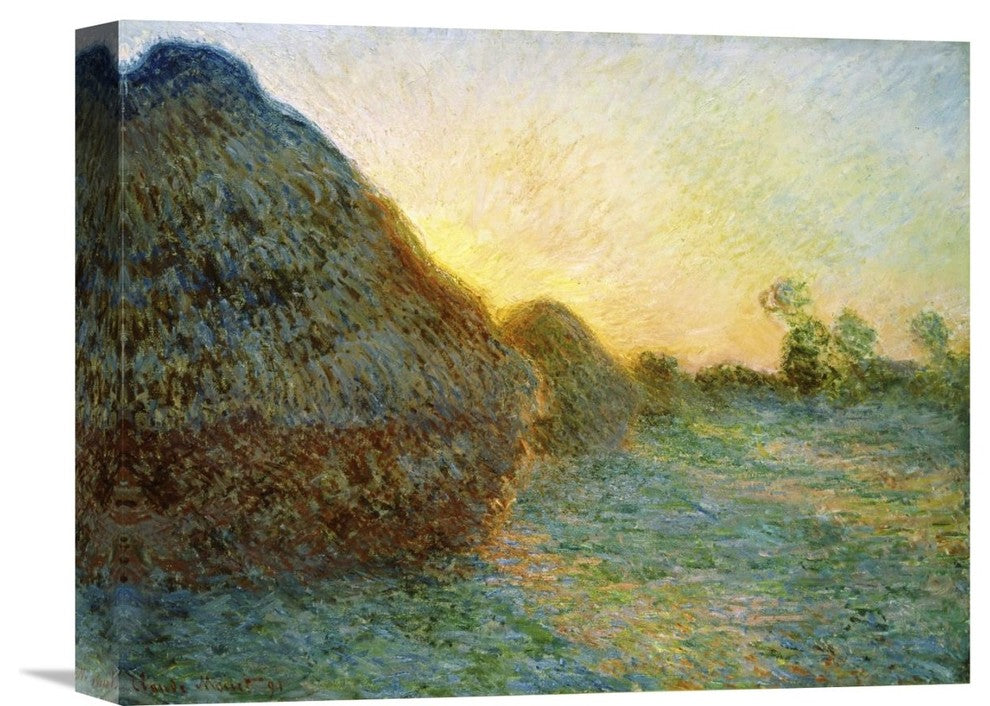 "Haystacks, 1891" Stretched Canvas Giclee by Claude Monet, 16"x13"