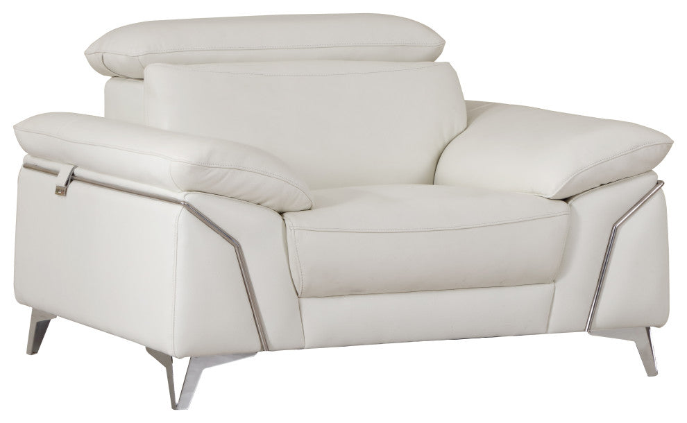 Lazio Contemporary Genuine Italian Leather Chair White