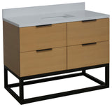 Mia 48" Bathroom Vanity, Blonde, Matte White