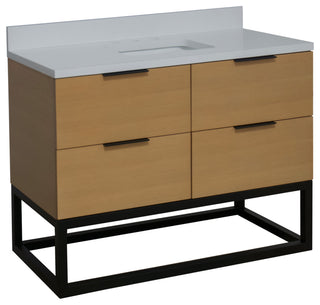Mia 48" Bathroom Vanity, Blonde, Matte White