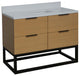 Mia 48" Bathroom Vanity, Blonde, Matte White