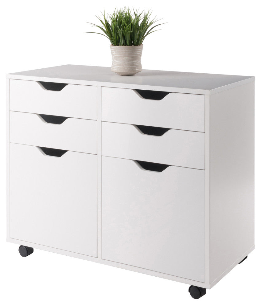 Halifax 2 Section Mobile Storage Cabinet, White