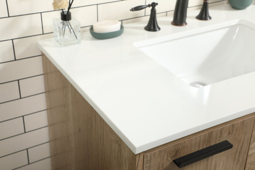 Bailey 22" Modern Natural Oak-Light Bathroom Vanity