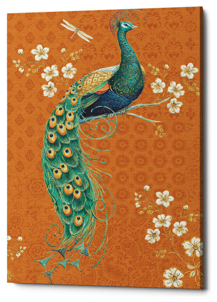 Ornate Peacock IX Spice' by Daphne Brissonnet, Giclee Canvas Wall Art, 26"x40"