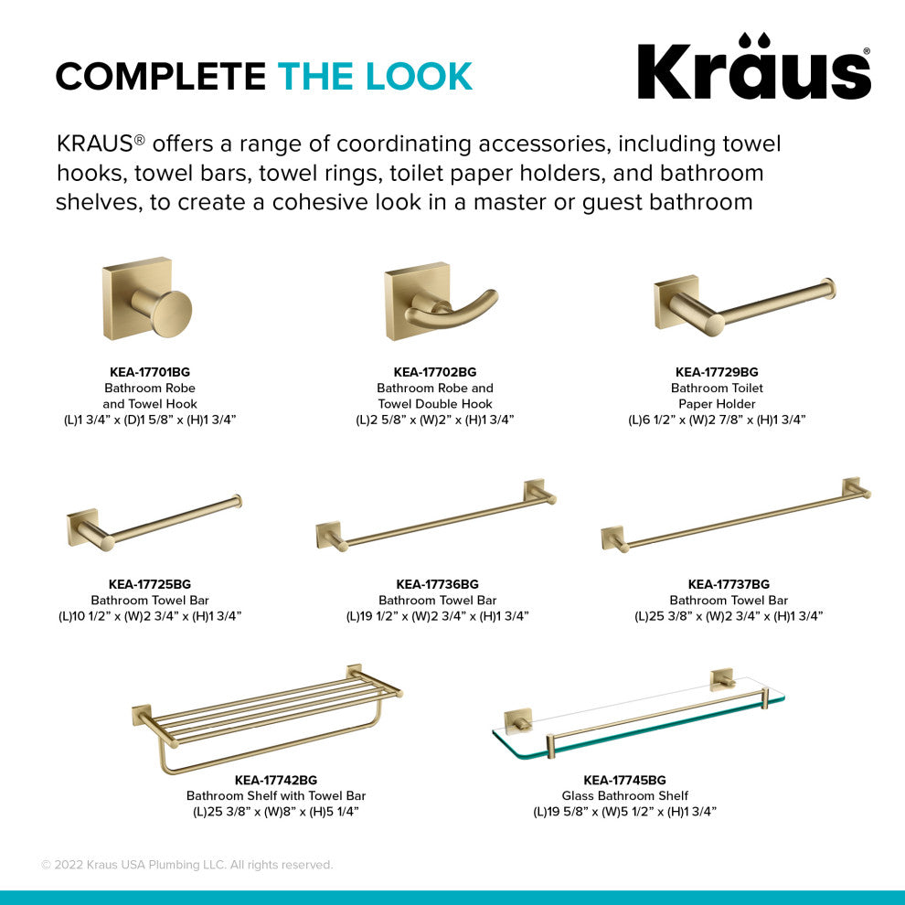 Ventus Bathroom Toilet Paper Holder, Brushed Gold
