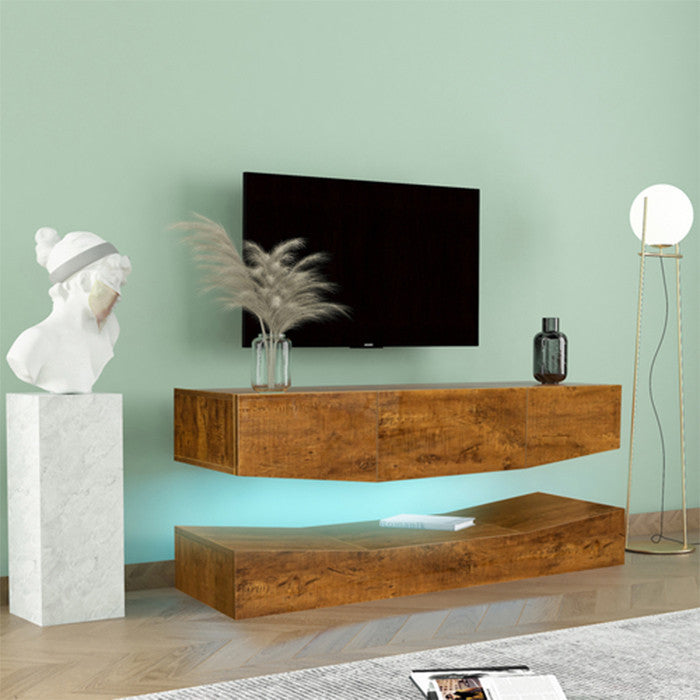 Three drawers MDF WALL-MOUNTED TV Cabinet with Walnut finish