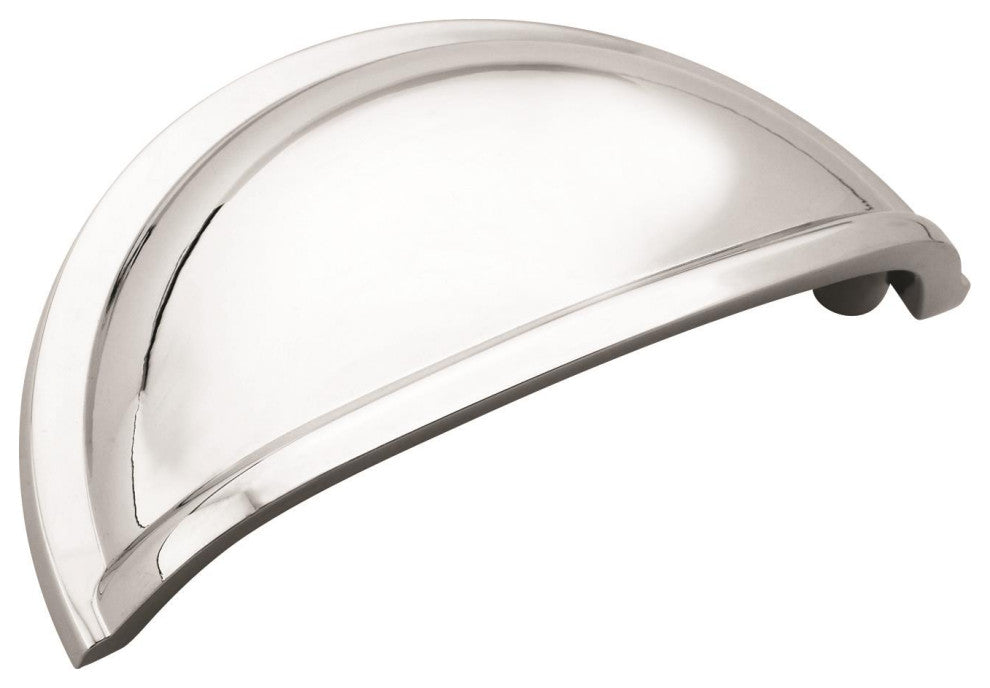 Amerock Traditional 3" 76 mm Center-to-Center Cabinet Cup Pull, Polished Chrome